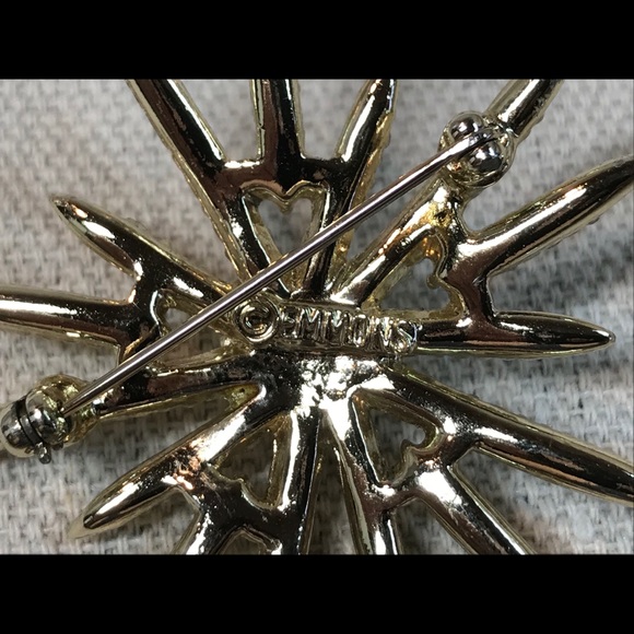 SIGNED Emmons Sunburst Brooch & Earrings Set - Picture 7 of 8